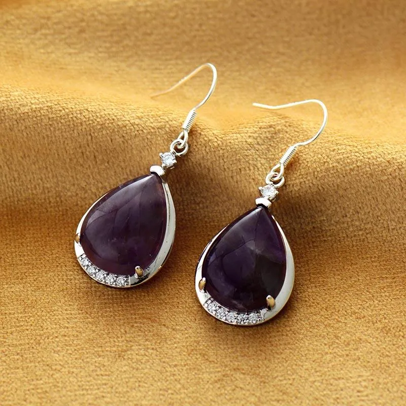 'Yuwin' Amethyst Rhinestones Earrings