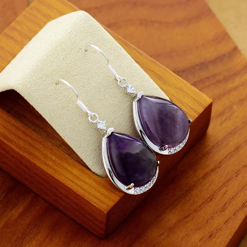 'Yuwin' Amethyst Rhinestones Earrings